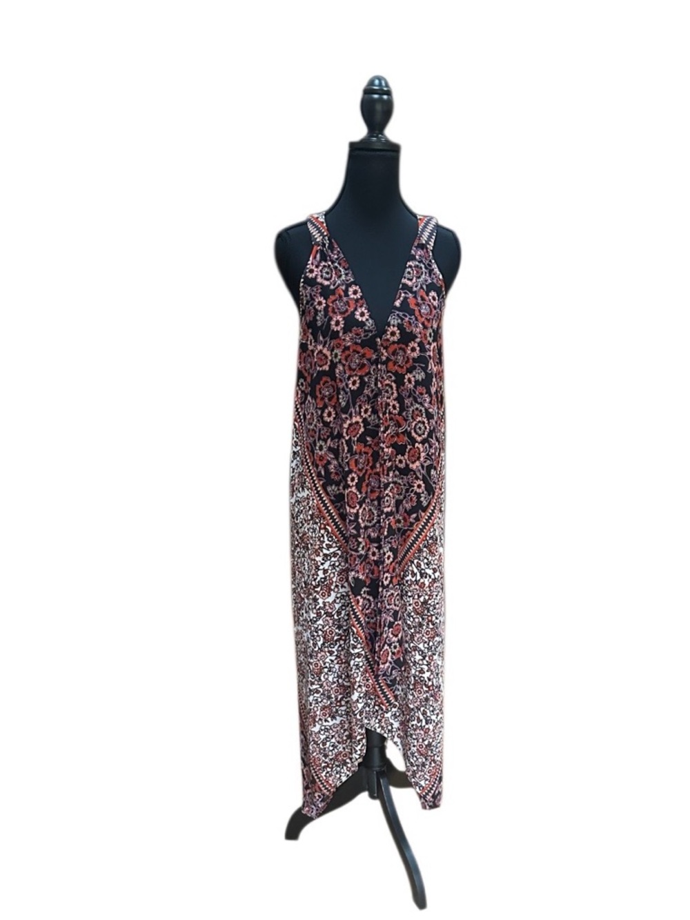 SLNY Fashions New York “FLORAL MISSY” Pattern Asymmetrical Hem XL NWT